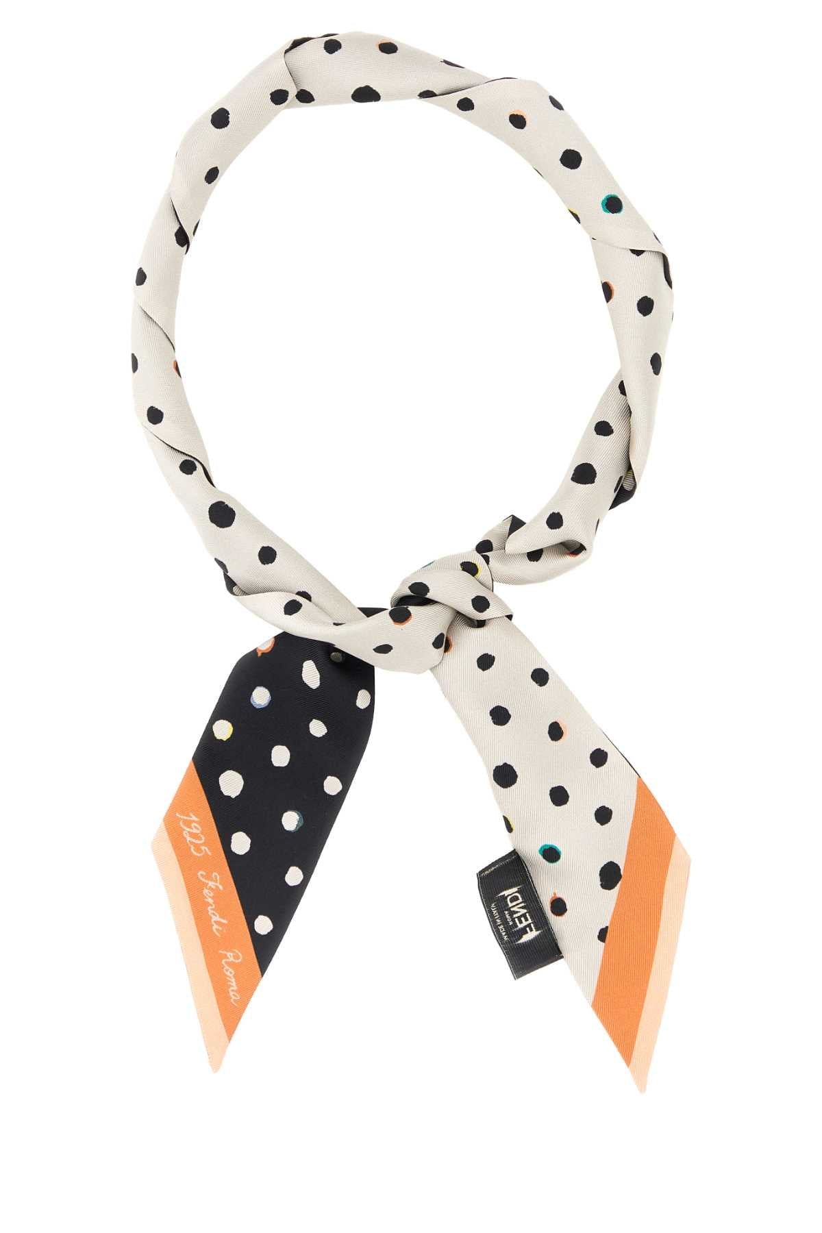 FENDI WRAPPY 5X120 STAMPA FALENA DOTS For Women Exterior: 100% Silk