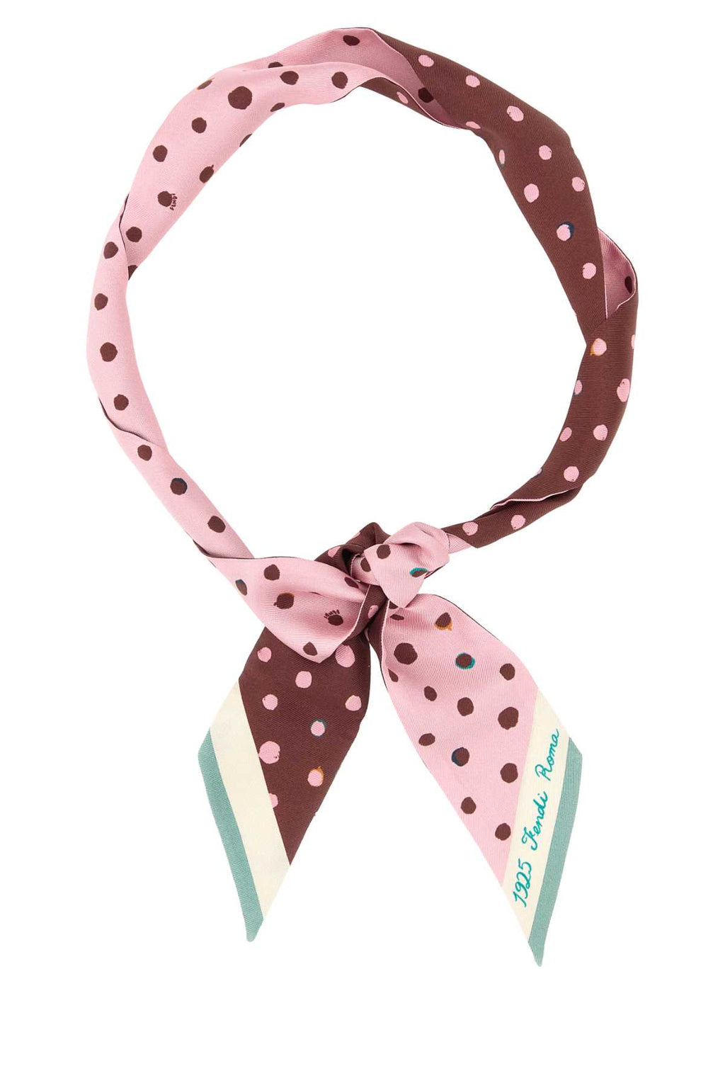 FENDI WRAPPY 5X120 STAMPA FALENA DOTS For Women Exterior: 100% Silk