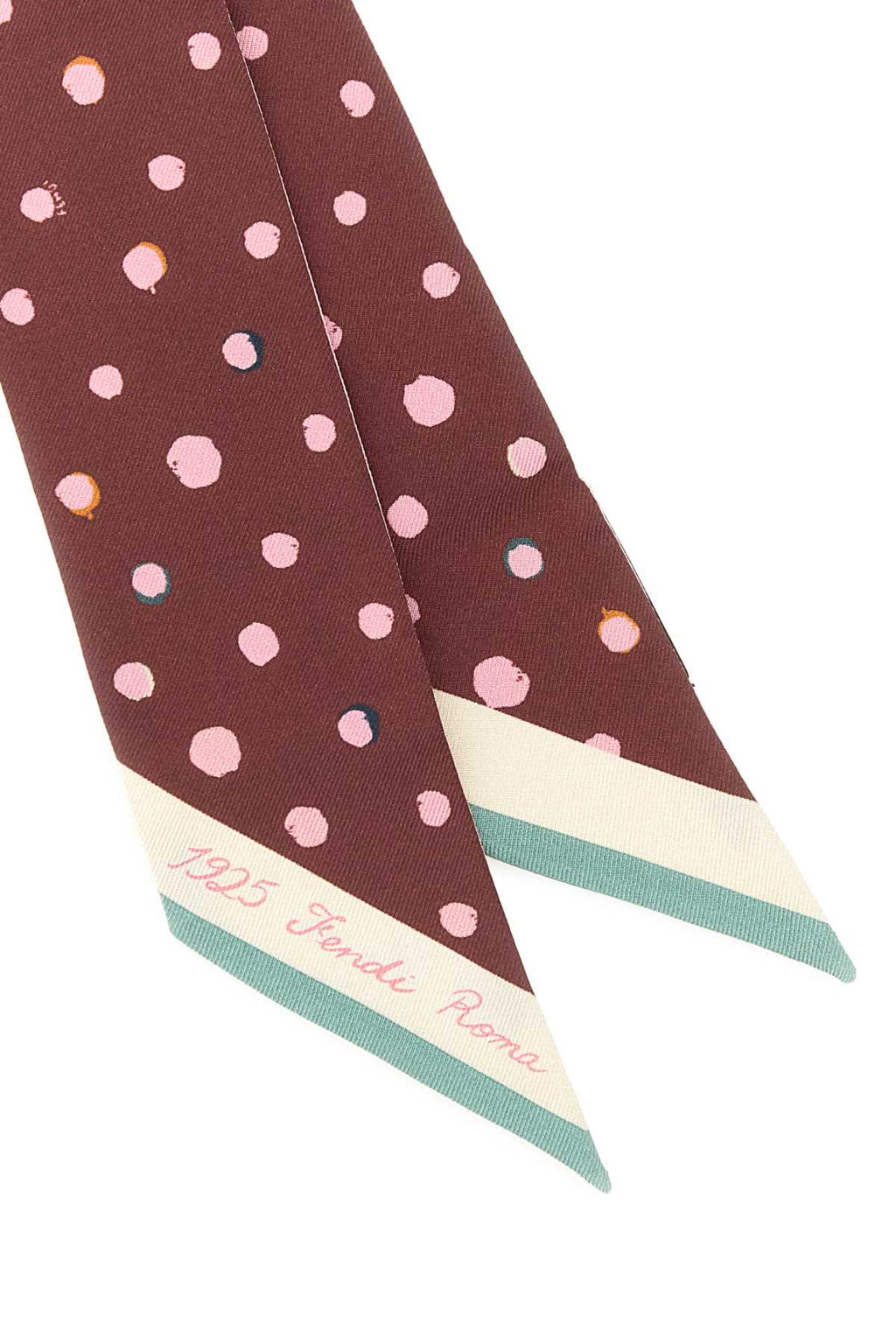 FENDI WRAPPY 5X120 STAMPA FALENA DOTS For Women Exterior: 100% Silk