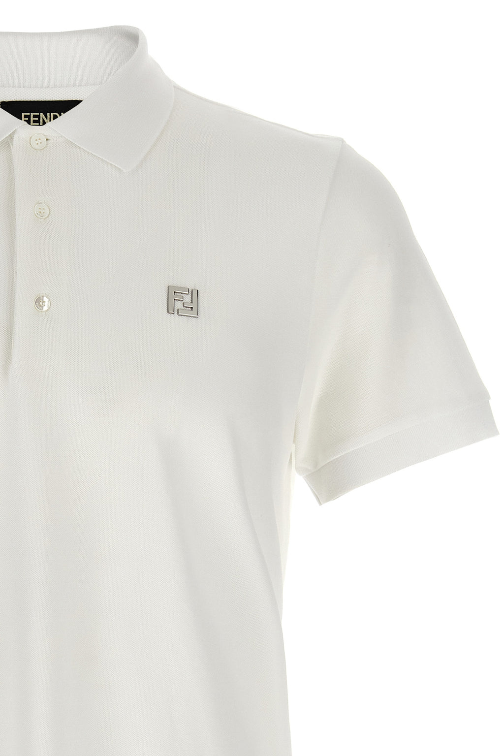 fendi FF metallic logo polo shirt