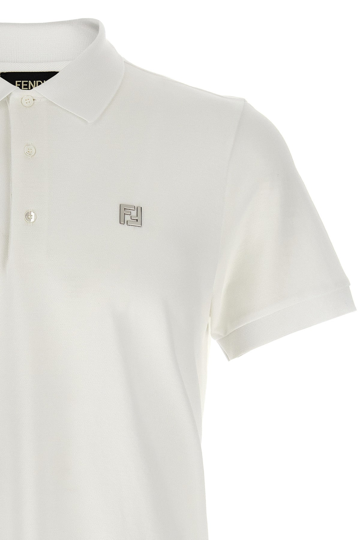 fendi FF metallic logo polo shirt