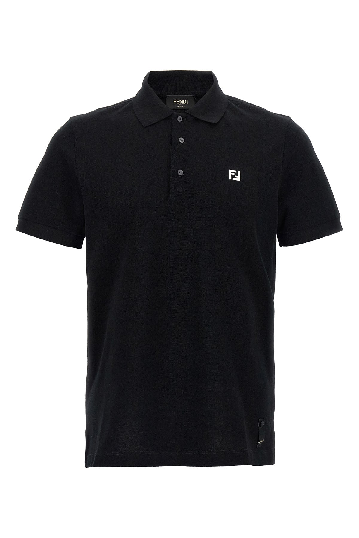 fendi FF metallic logo polo shirt