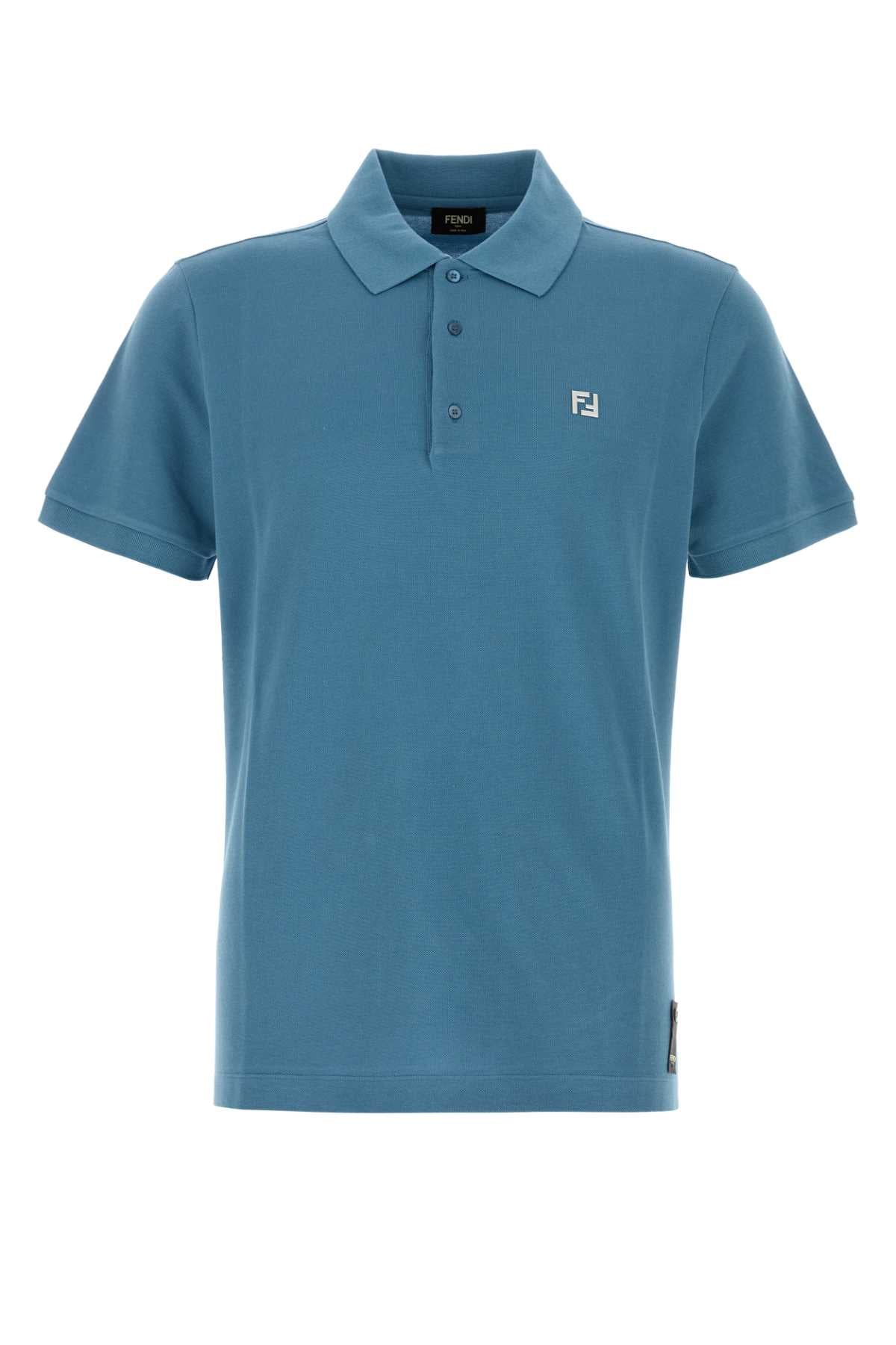 FENDI POLO FF METAL PIQUET For Men Exterior: 100% Cotton