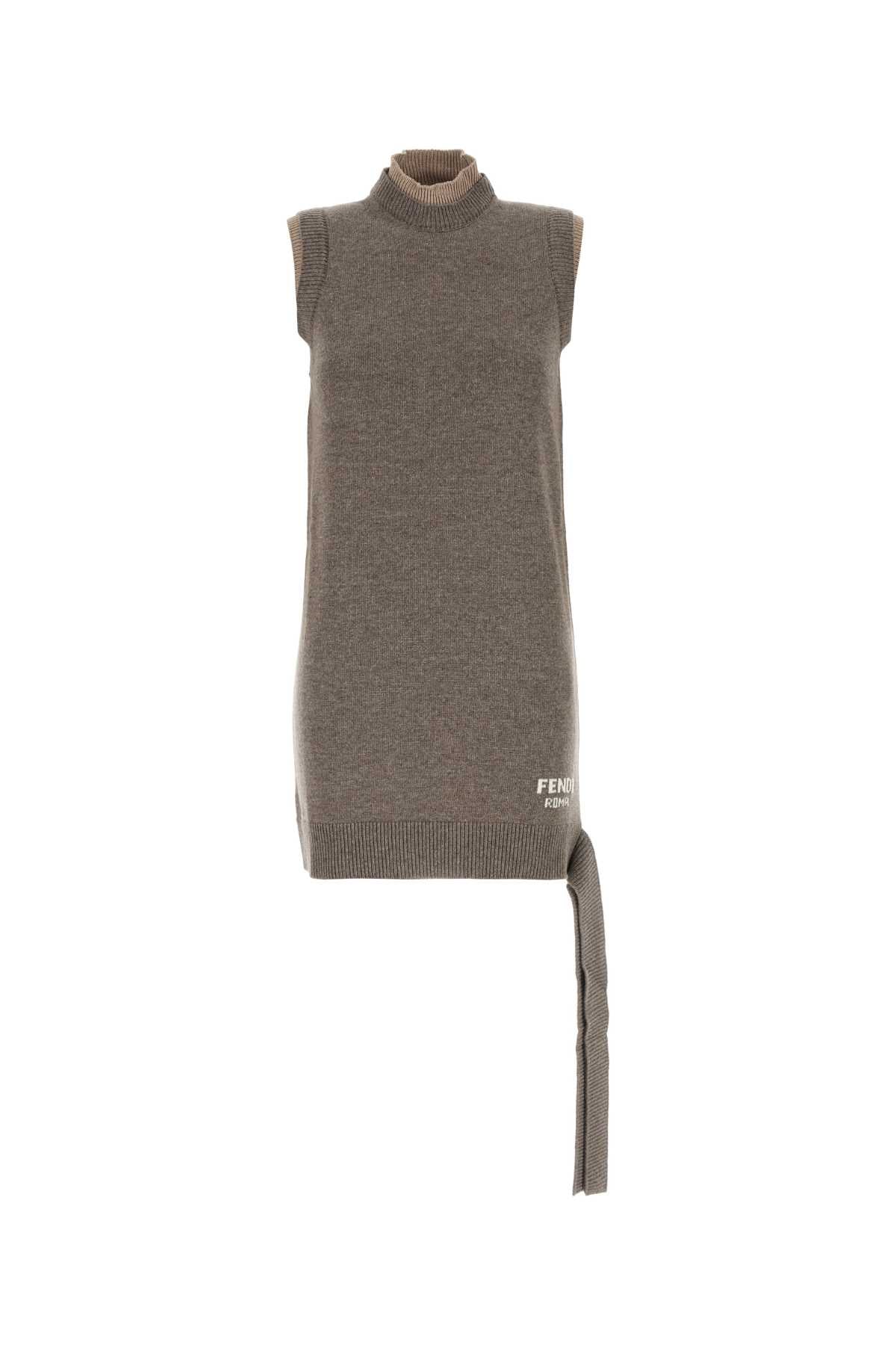FENDI LOGO KNIT SLEEVELESS VEST For Women Exterior: 63% Wool 27% Cashmere 10% Silk