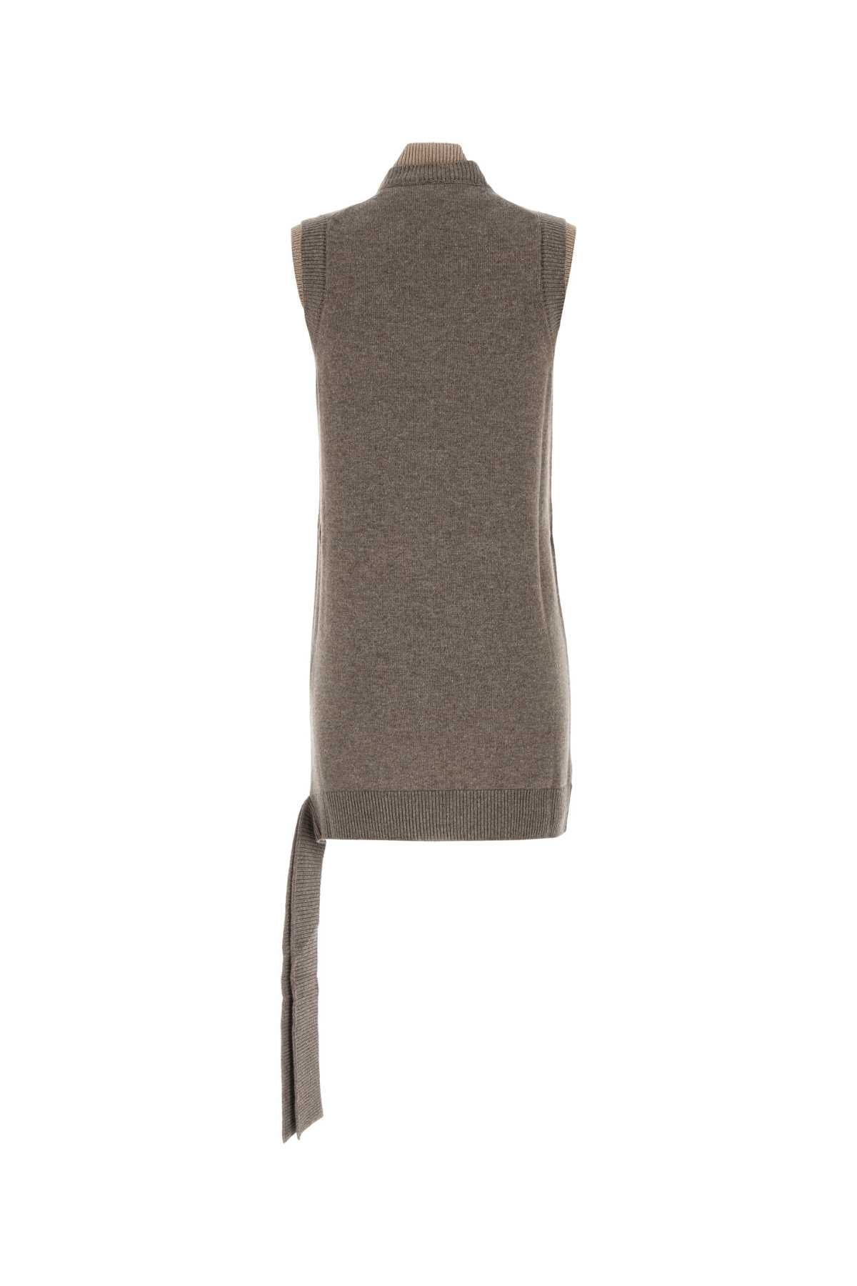 FENDI LOGO KNIT SLEEVELESS VEST For Women Exterior: 63% Wool 27% Cashmere 10% Silk