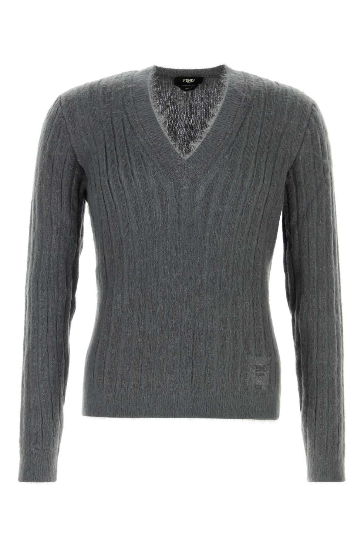 FENDI KNITWEAR V NECK For Men Exterior: 36% Mohair 34% Wool 17% Nylon 12% Cashmere 1% Elastane