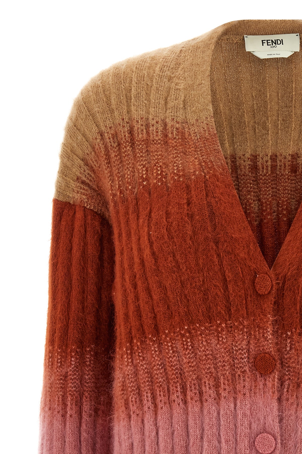 FENDI Vanisé knit cardigan For Women 67% mohair wool 30% polyamide 3% wool