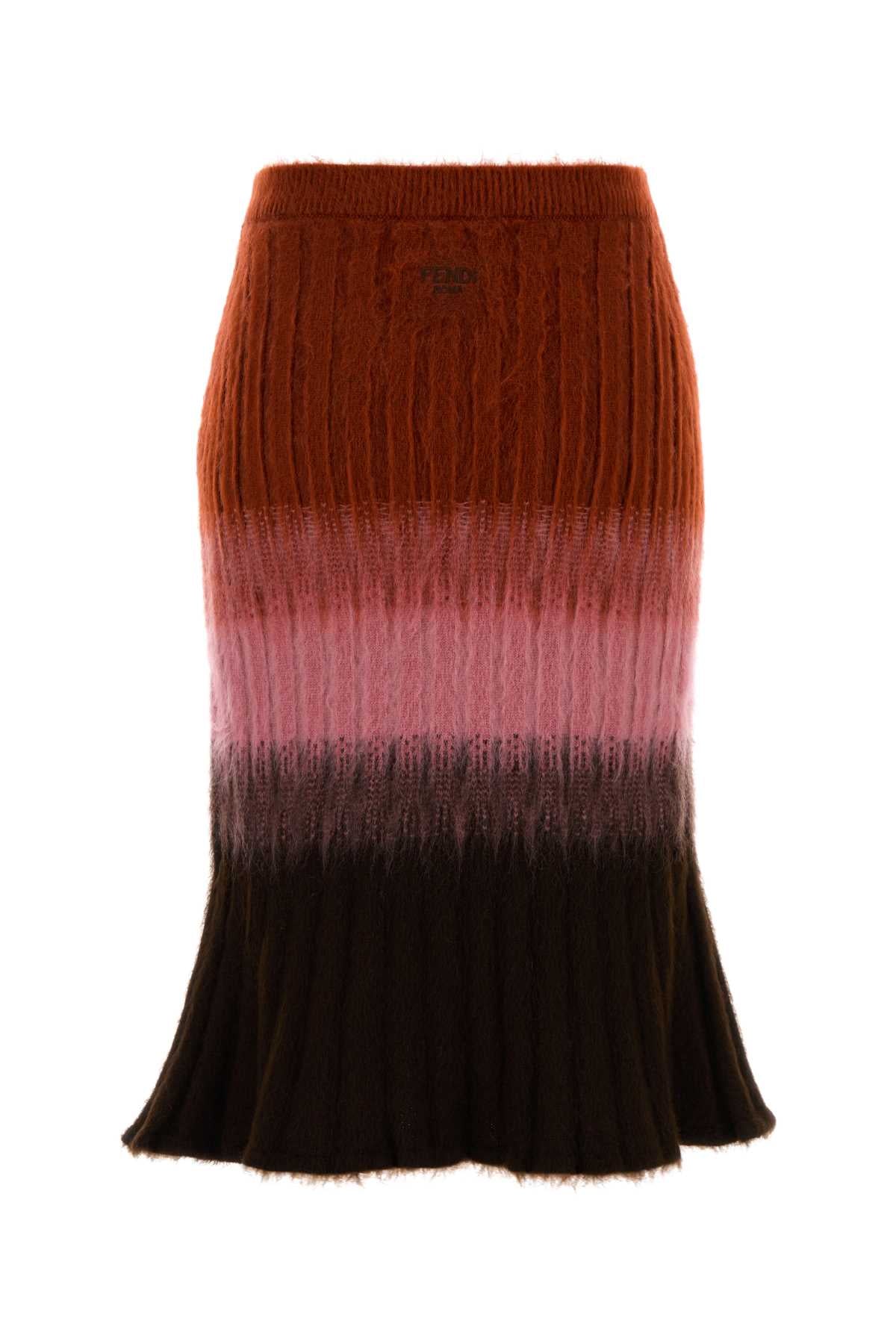 FENDI SKIRT WOOL WM DEGRAD For Women Exterior: 67% Mohair 30% Nylon 3% Wool Lining: 100% Fabric