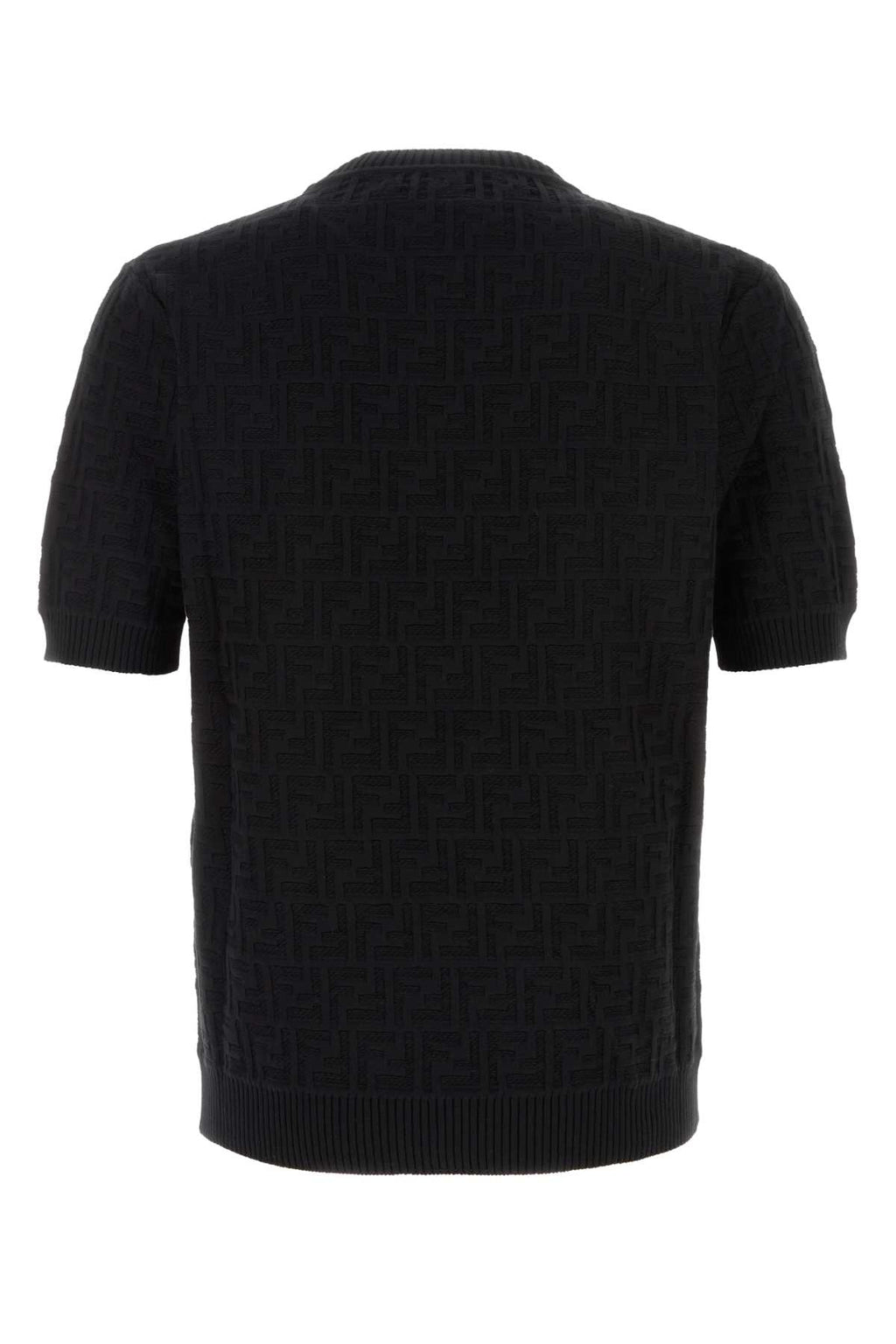 FENDI ALL OVER KNIT ROUND NECK SHORT SLEEVES For Men Exterior: 100% Cotton