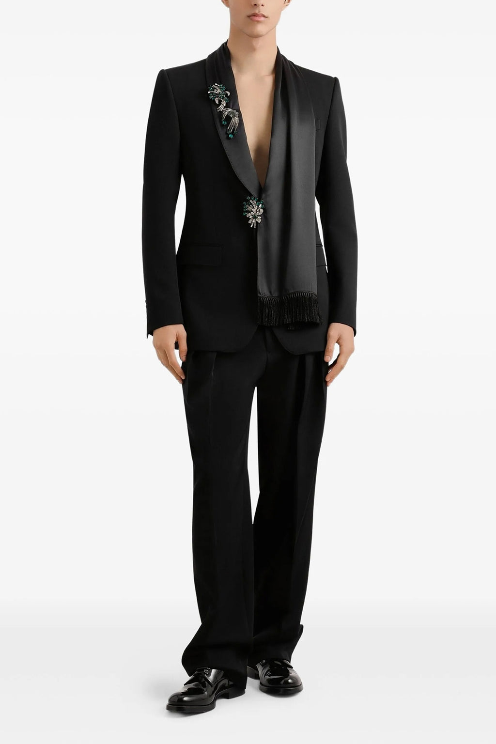 DOLCE & GABBANA Shawl neck blazer For Men 25% SILK 75% WV