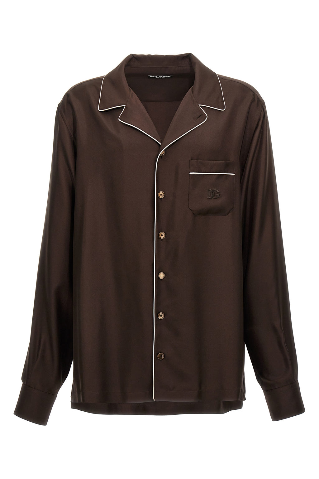 DOLCE & GABBANA Logo embroidery shirt For Men 100% silk