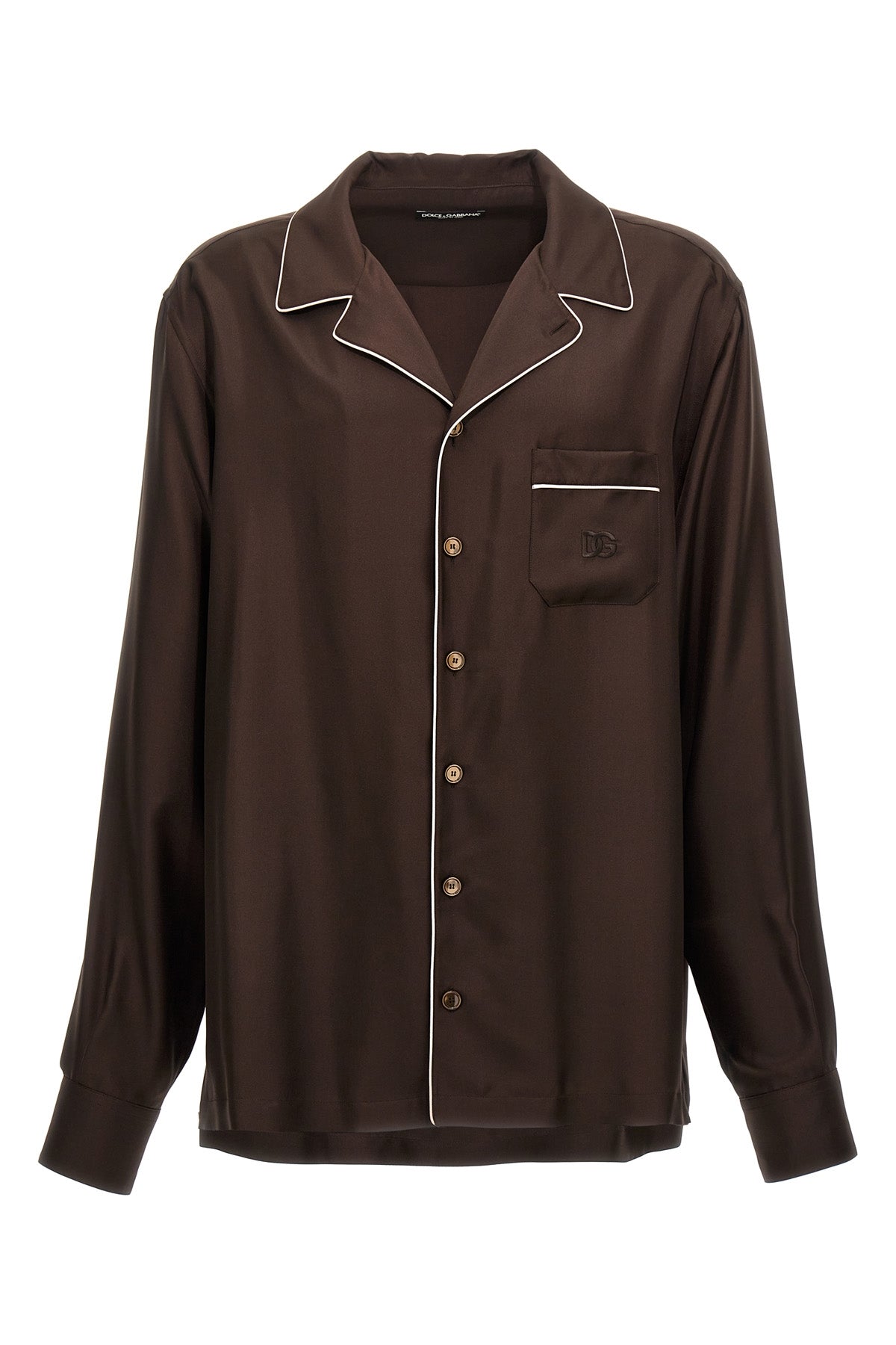 DOLCE & GABBANA Logo embroidery shirt For Men 100% silk