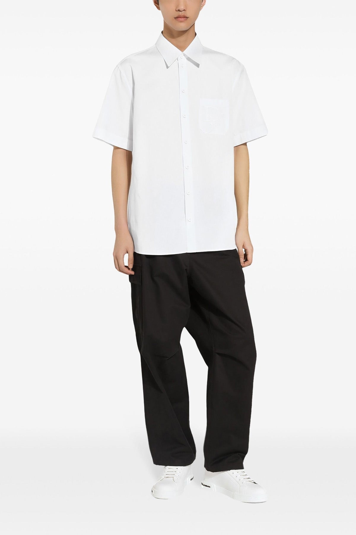 DOLCE & GABBANA Logo embroidery shirt For Men 100% cotton