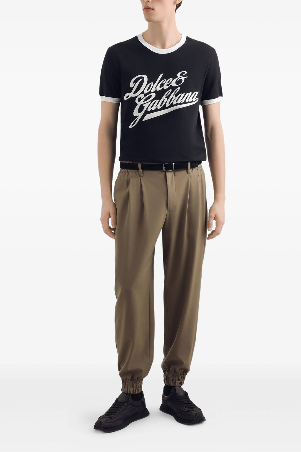 DOLCE & GABBANA Velvet logo t-shirt For Men 100% cotton