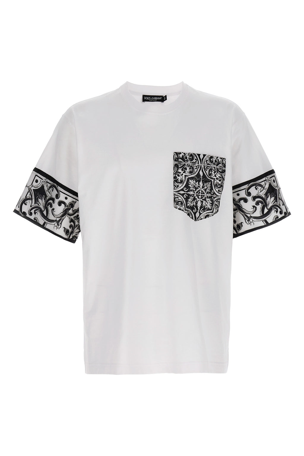 DOLCE & GABBANA 'Maiolica' print T-shirt For Men 83% cotton, 17% silk