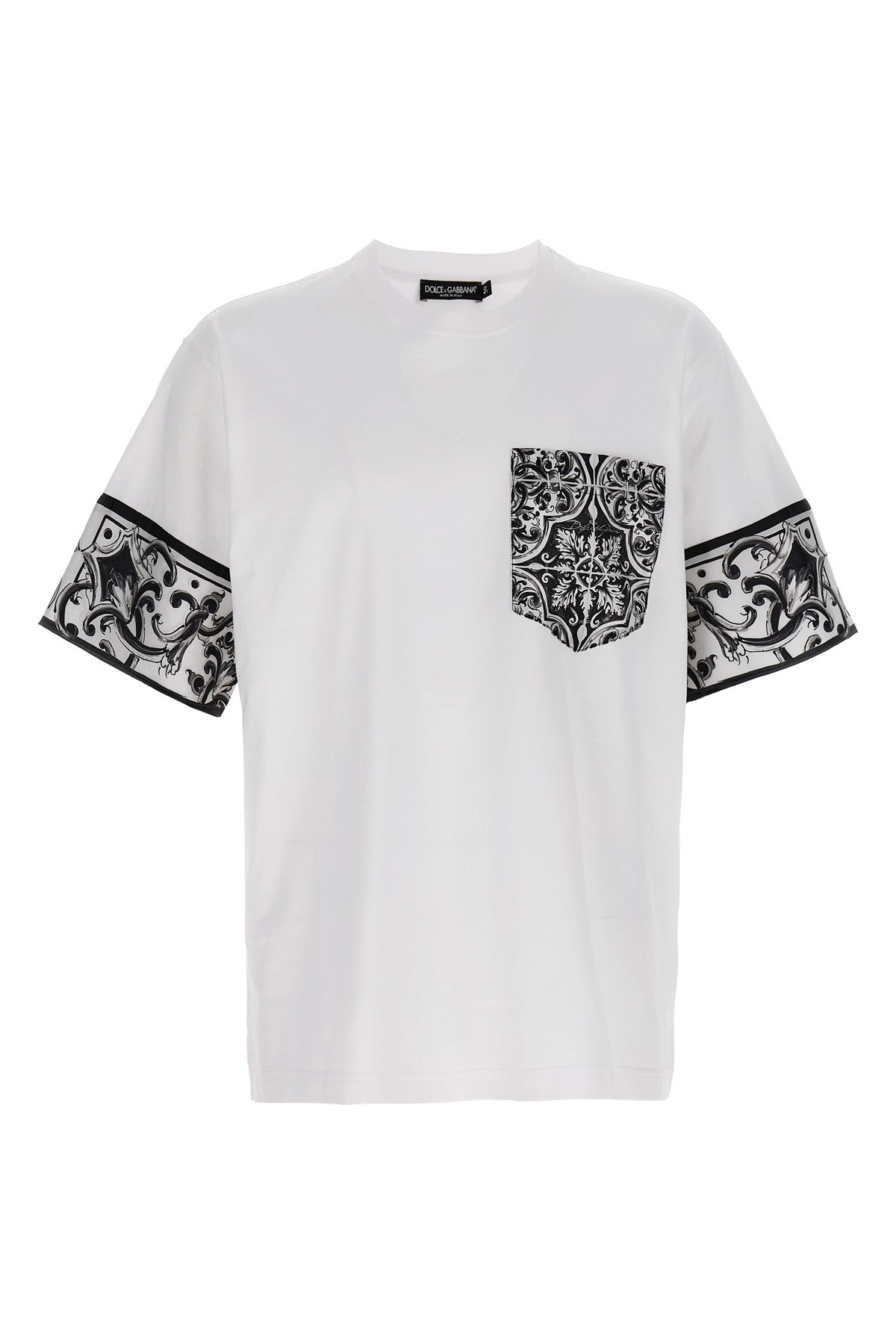 DOLCE & GABBANA 'Maiolica' print T-shirt For Men 83% cotton, 17% silk