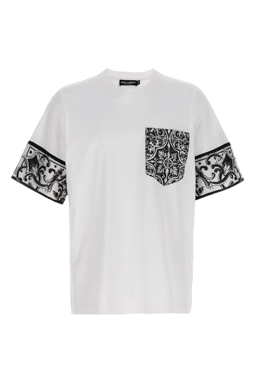 DOLCE & GABBANA 'Maiolica' print T-shirt For Men 83% cotton, 17% silk