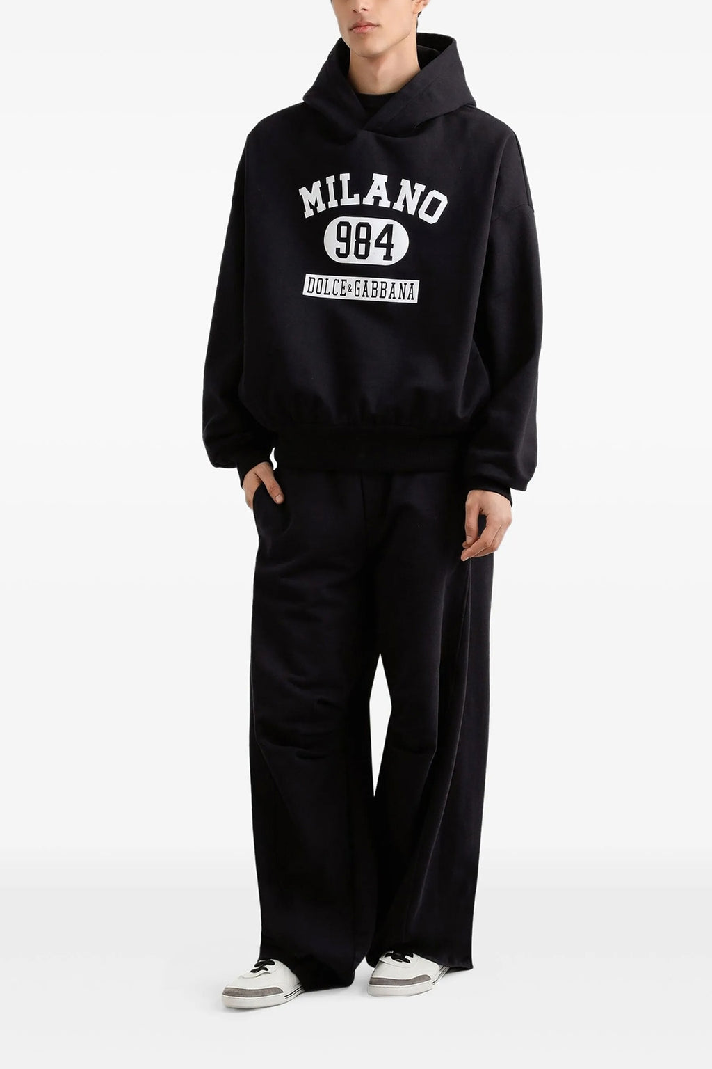 DOLCE & GABBANA Flocked print hoodie For Men 100% cotton