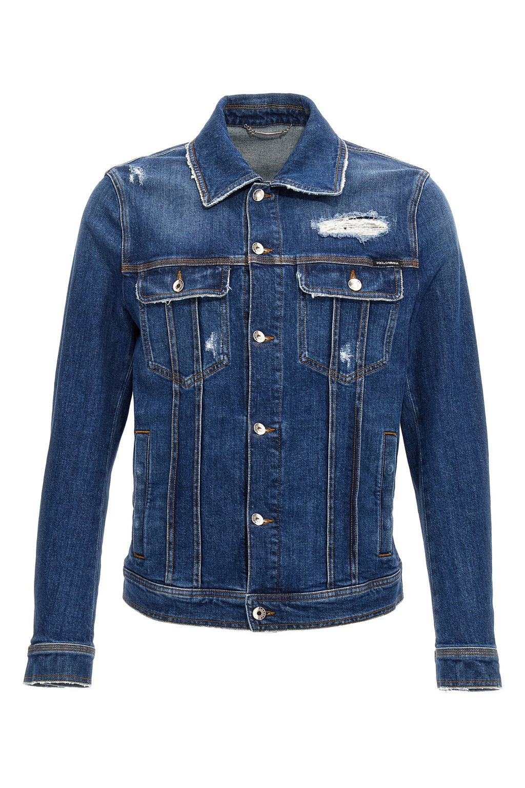 DOLCE & GABBANA Denim jacket with used effect For Men 98% cotton, 2% elastane
