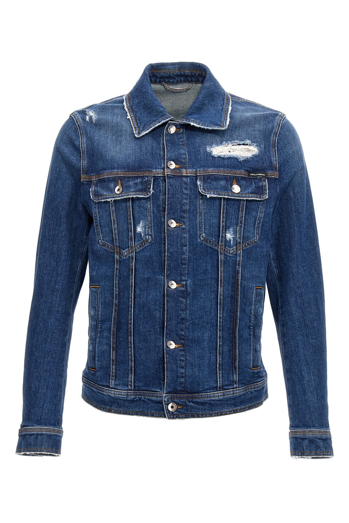 DOLCE & GABBANA Denim jacket with used effect For Men 98% cotton, 2% elastane