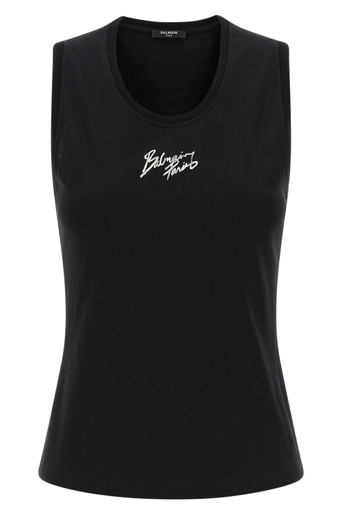 BALMAIN 'Balmain Paris' print top For Women 100% cotton