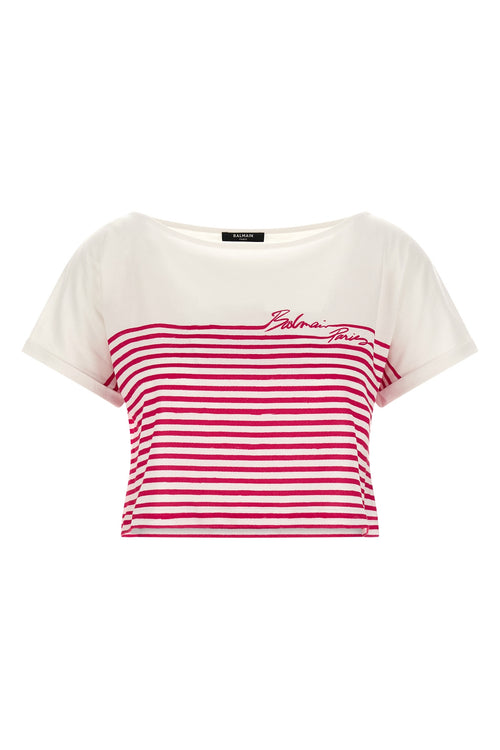 BALMAIN 'Marinière' T-shirt For Women 100% cotton