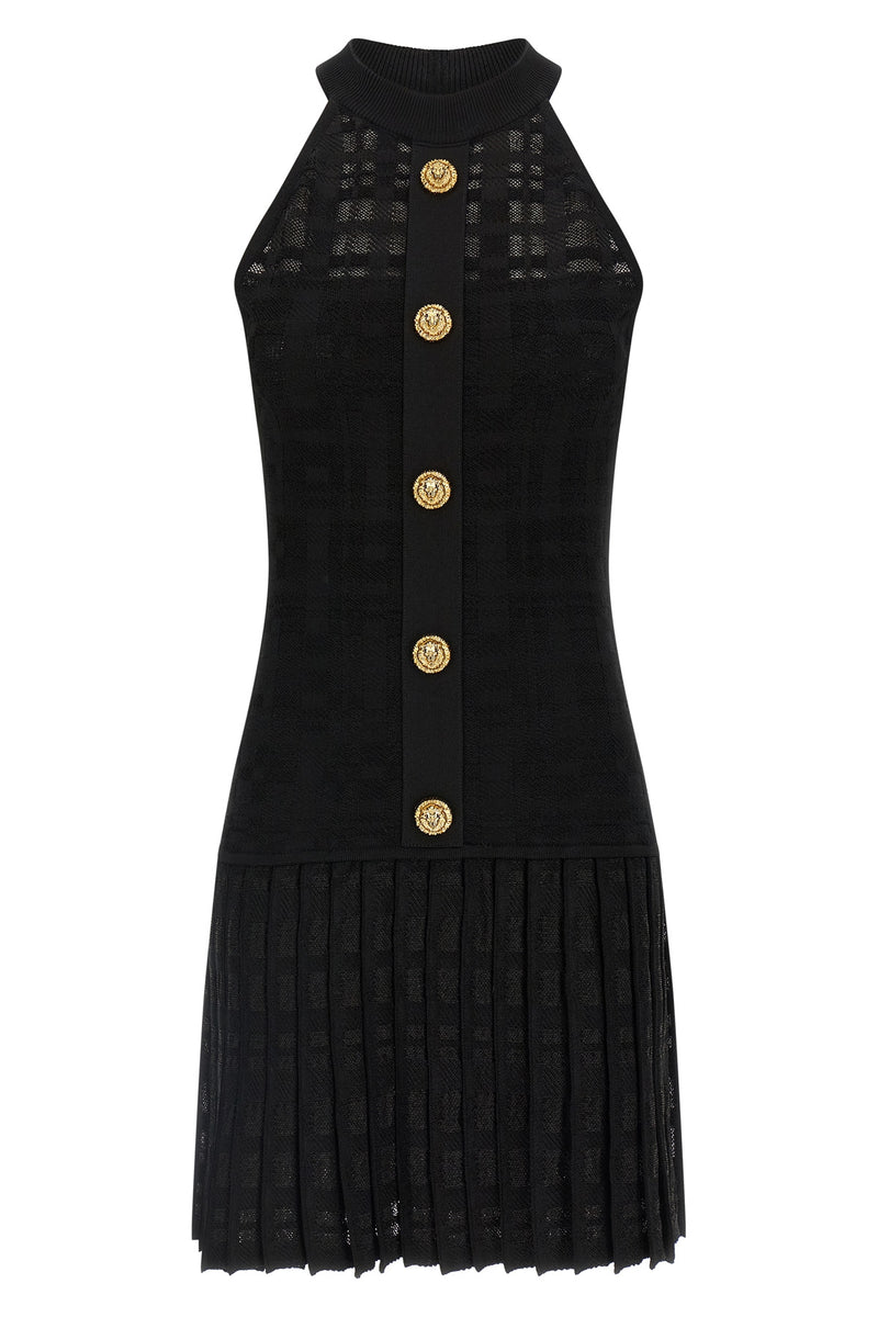 balmain Tartan knit dress