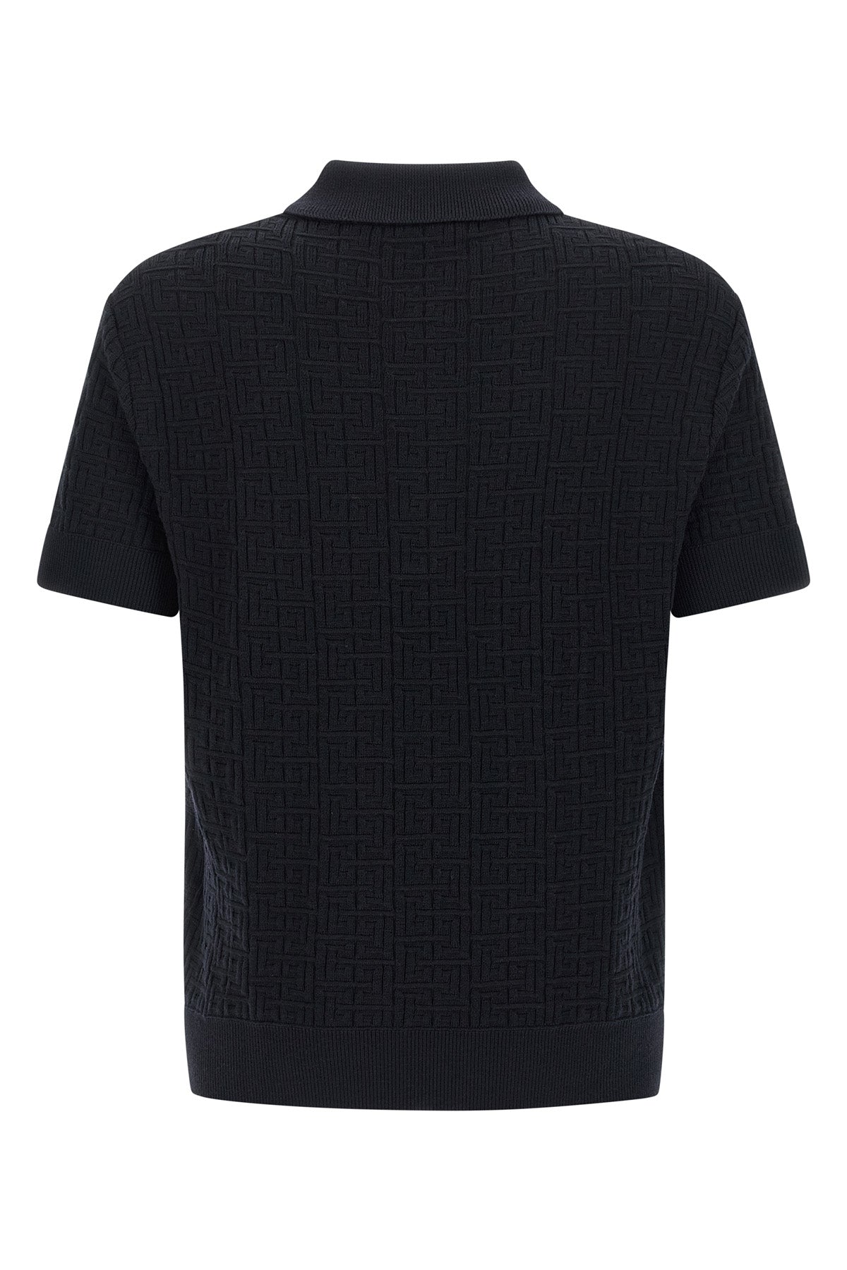 balmain 'Monogram' knit polo shirt
