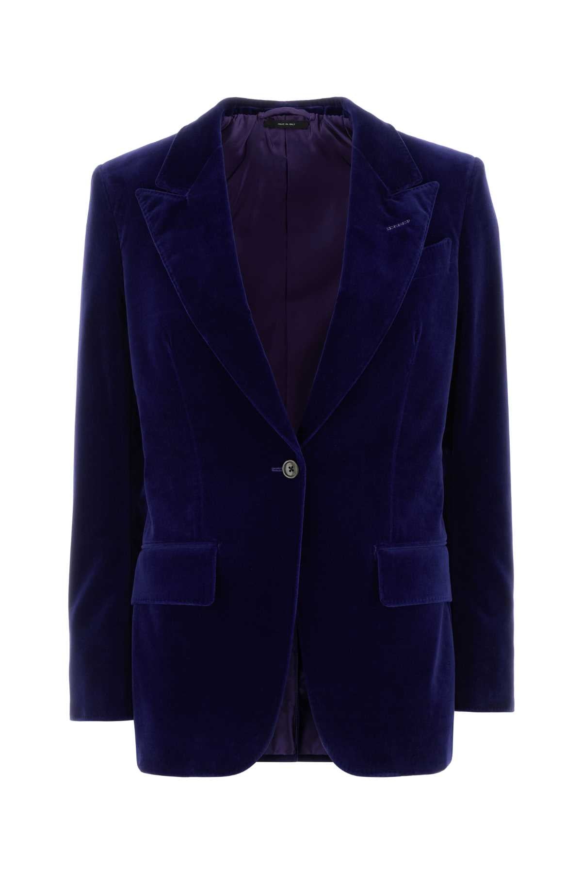 TOM FORD STRETCH COTTON VELVET WALLIS SINGLE BREASTED JAC