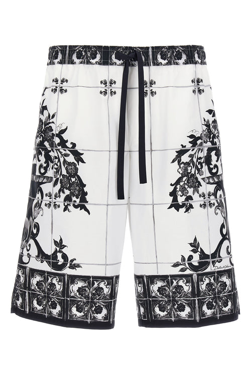 DOLCE & GABBANA 'Maiolica' print bermuda shorts For Men 100% cotton