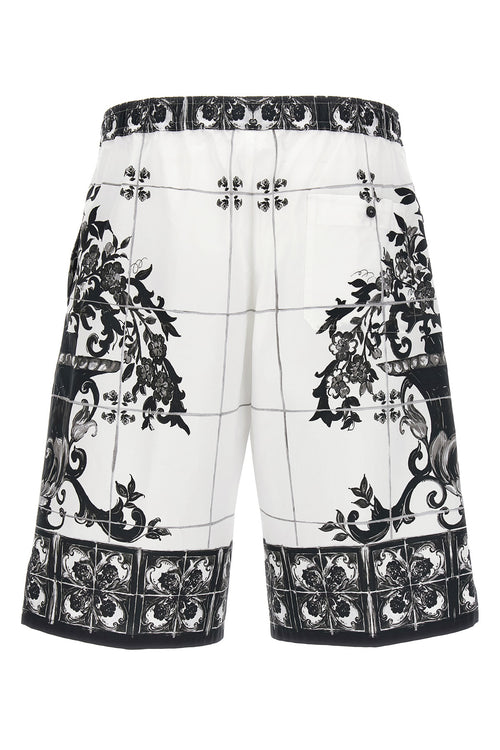 DOLCE & GABBANA 'Maiolica' print bermuda shorts For Men 100% cotton