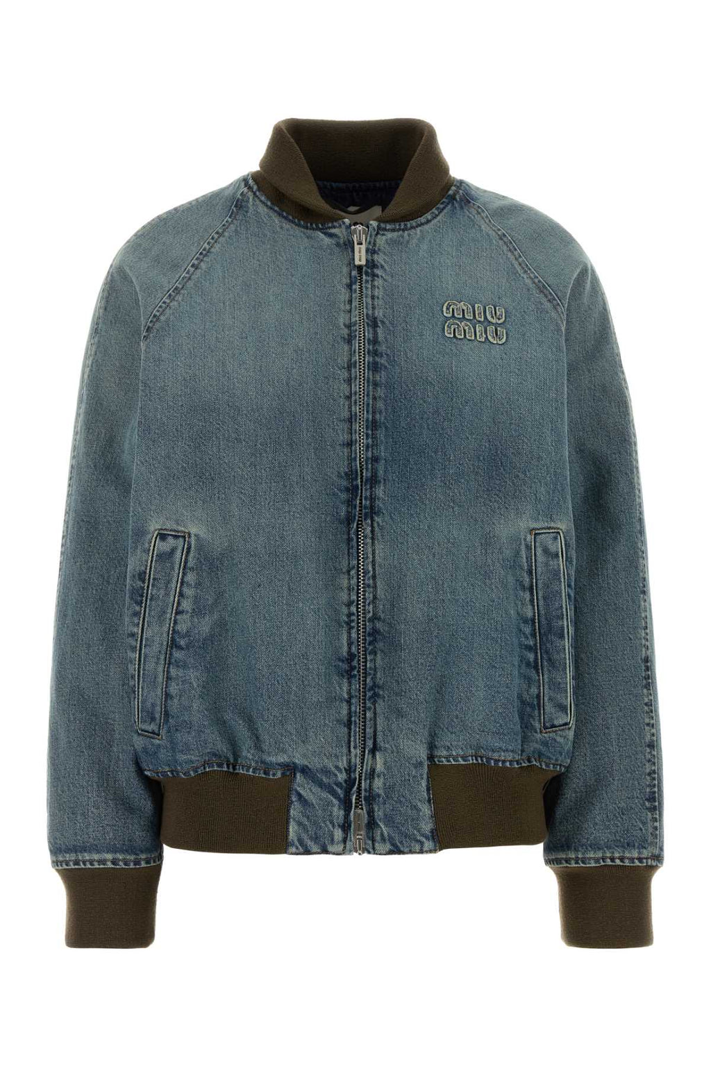 MIU MIU GIUBBOTTI For Women Exterior: 100% Cotton Lining: 100% Viscose Padding: 55% Recycled polyester 45% Polyester