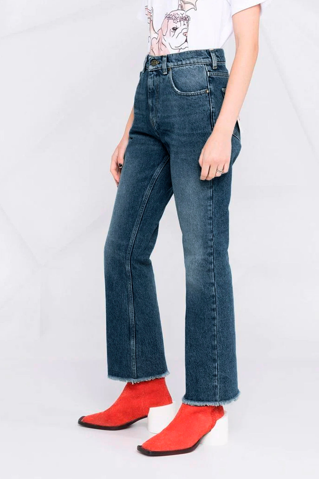 GOLDEN GOOSE Used-effect hem detail For Women 100% cotton