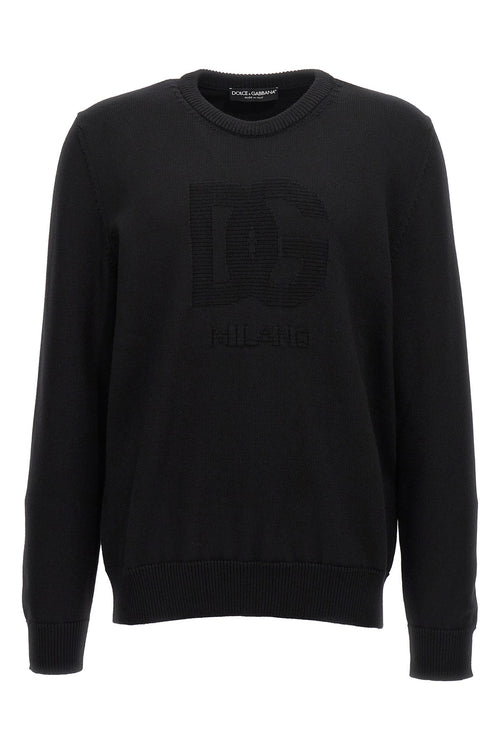 DOLCE & GABBANA 'DG' intarsia sweater For Men 100% virgin wool