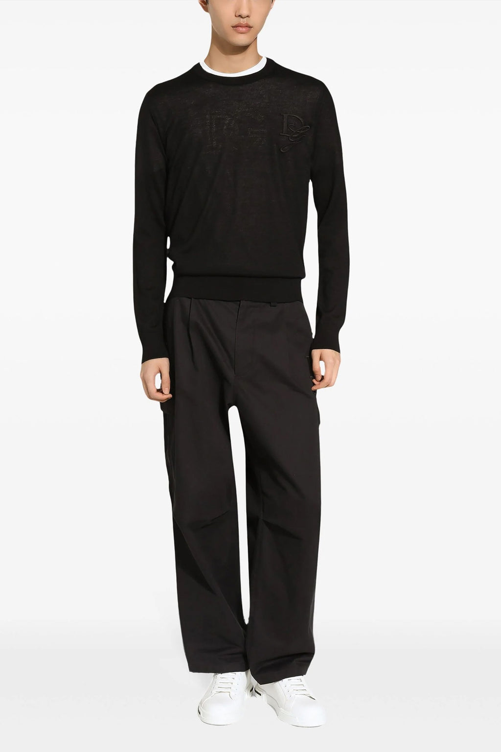 DOLCE & GABBANA Logo embroidery sweater For Men 100% cashmere