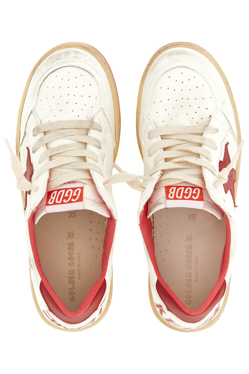 GOLDEN GOOSE 'Ball Star' sneakers For Unisex baby 95% ovine leather 5% cow leather