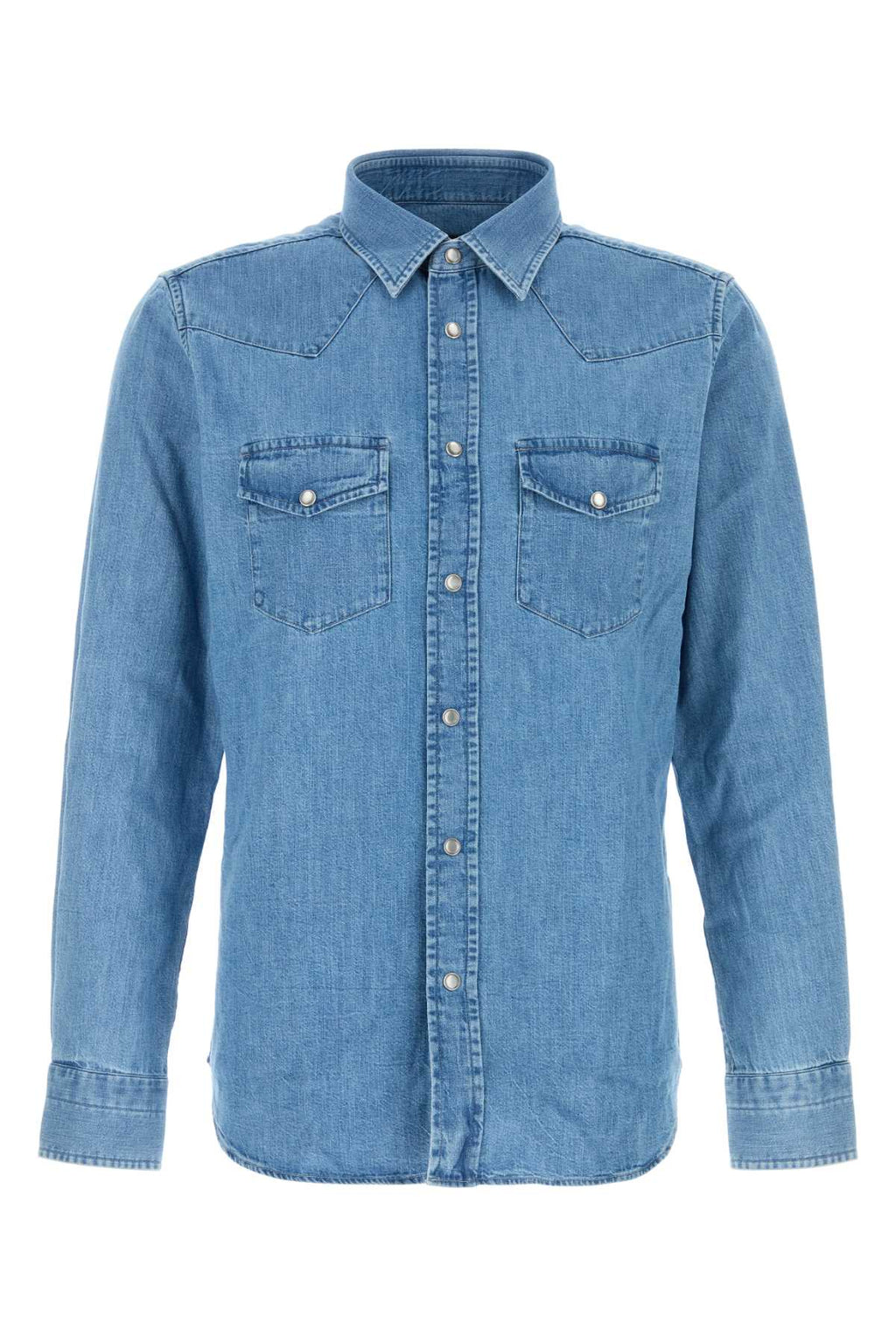 TOM FORD LIGHT JAPANESE DENIM SLIM FIT WESTERN SHIRT For Men FABRIC: 100%COTTON