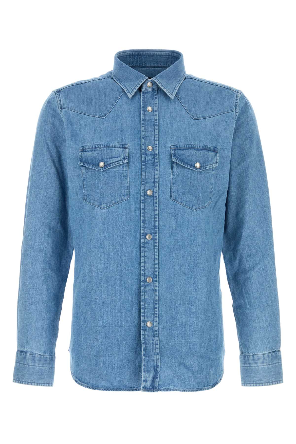 TOM FORD LIGHT JAPANESE DENIM SLIM FIT WESTERN SHIRT For Men FABRIC: 100%COTTON