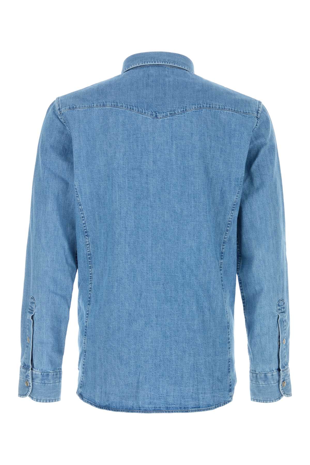 TOM FORD LIGHT JAPANESE DENIM SLIM FIT WESTERN SHIRT For Men FABRIC: 100%COTTON