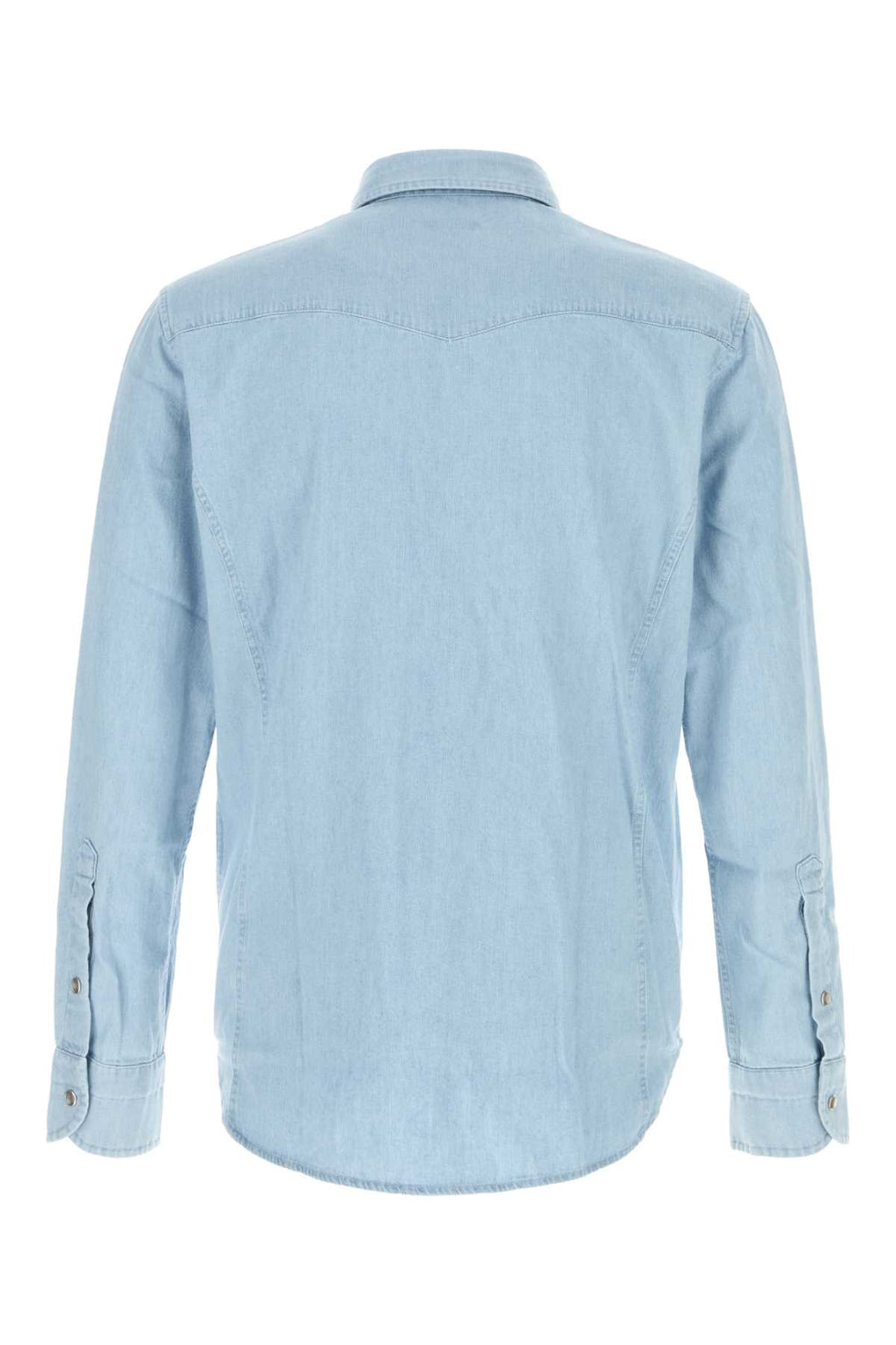 TOM FORD LIGHT DENIM CHAMBRE SLIM FIT WESTERN SHIRT For Men Exterior: 100% Cotton
