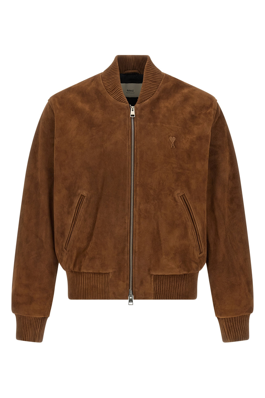 AMI PARIS Suede bomber jacket For Men 100% goat leather (Capra Hircus Hircus)