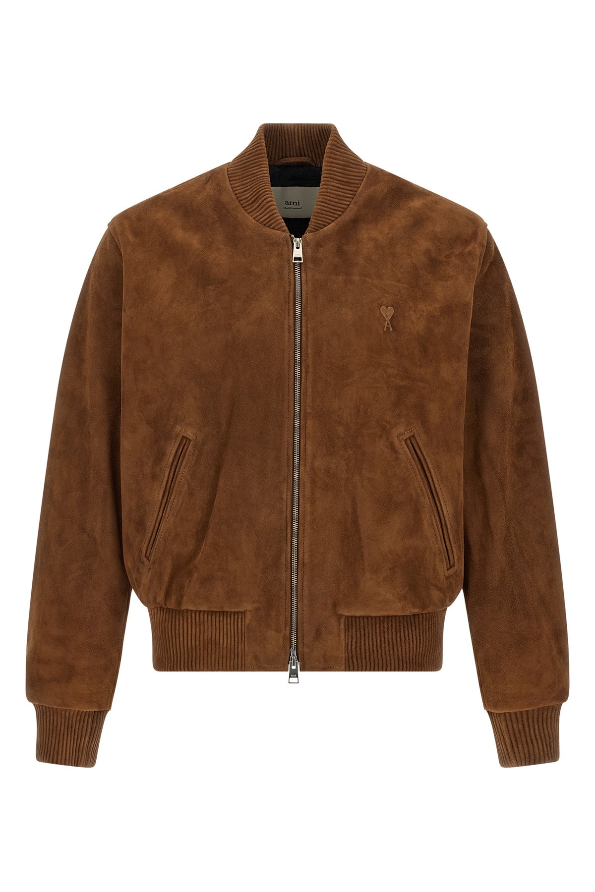 AMI PARIS Suede bomber jacket For Men 100% goat leather (Capra Hircus Hircus)