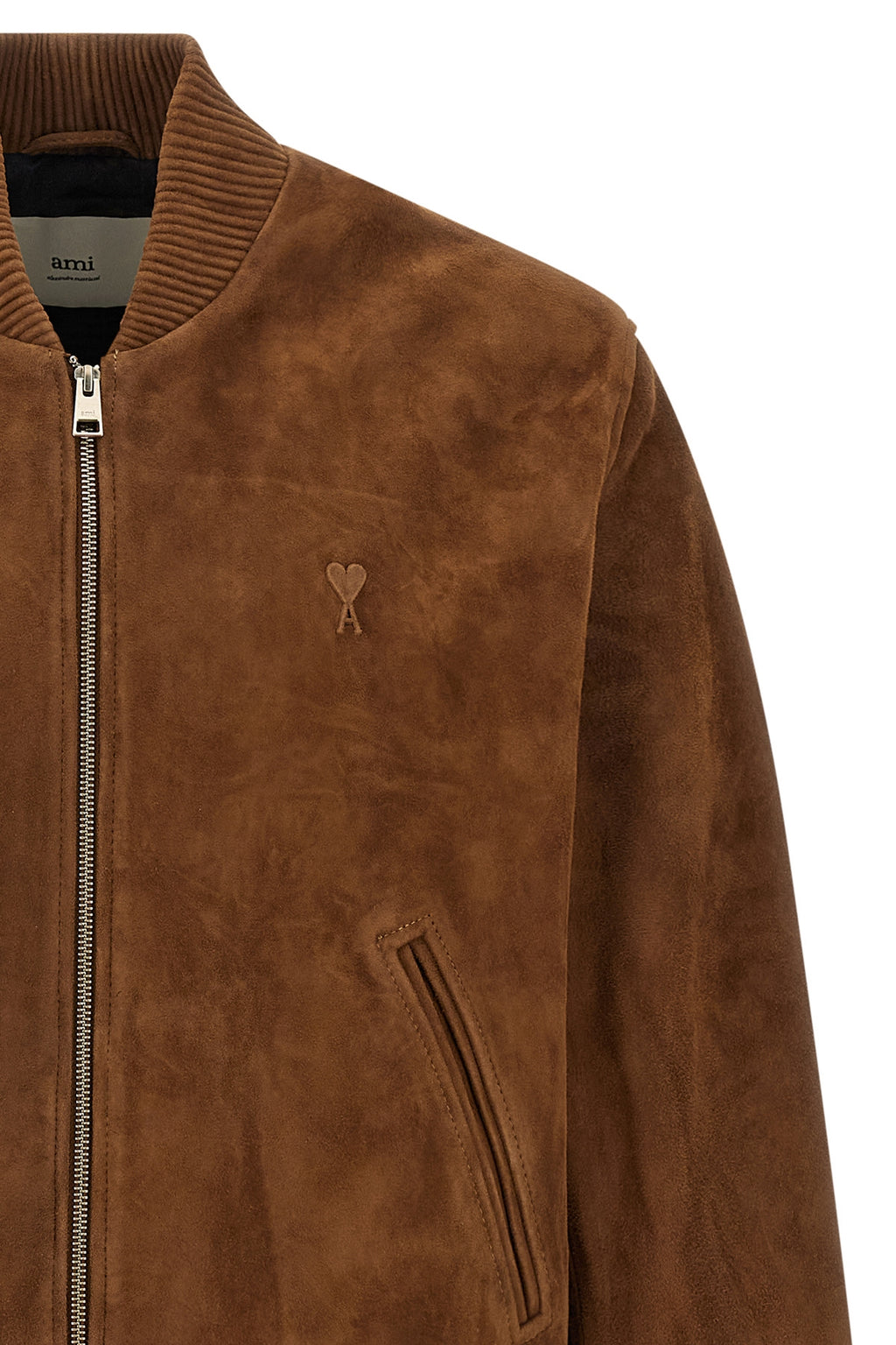 AMI PARIS Suede bomber jacket For Men 100% goat leather (Capra Hircus Hircus)