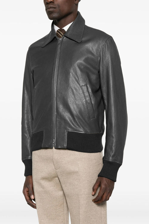 AMI PARIS 'Ami de Coeur' bomber jacket For Men 100% lamb leather (Ovis Aries)
