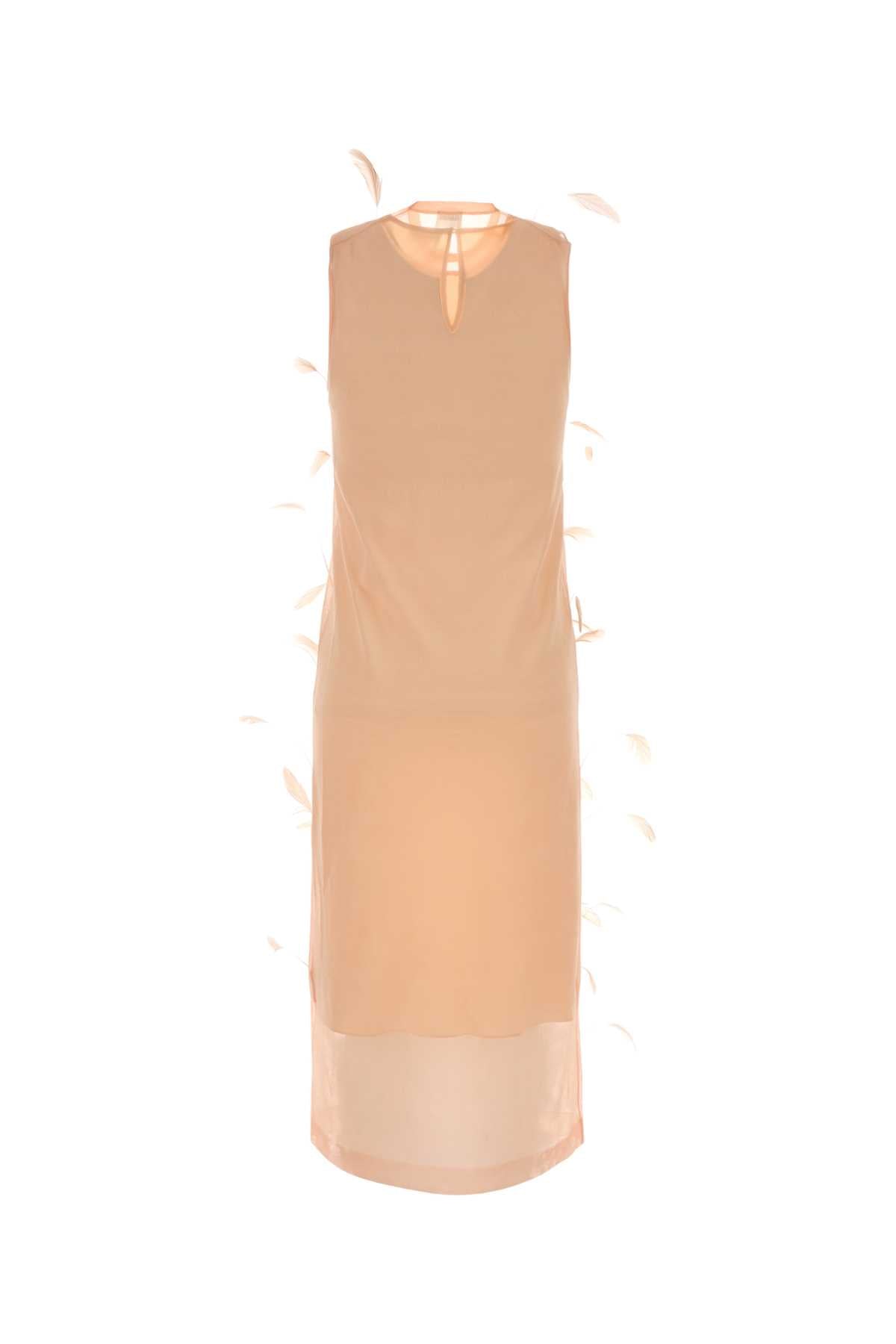 JIL SANDER SLVS CN DRESS W/FEATHERS For Women Exterior: 100% Silk Lining: 100% Viscose