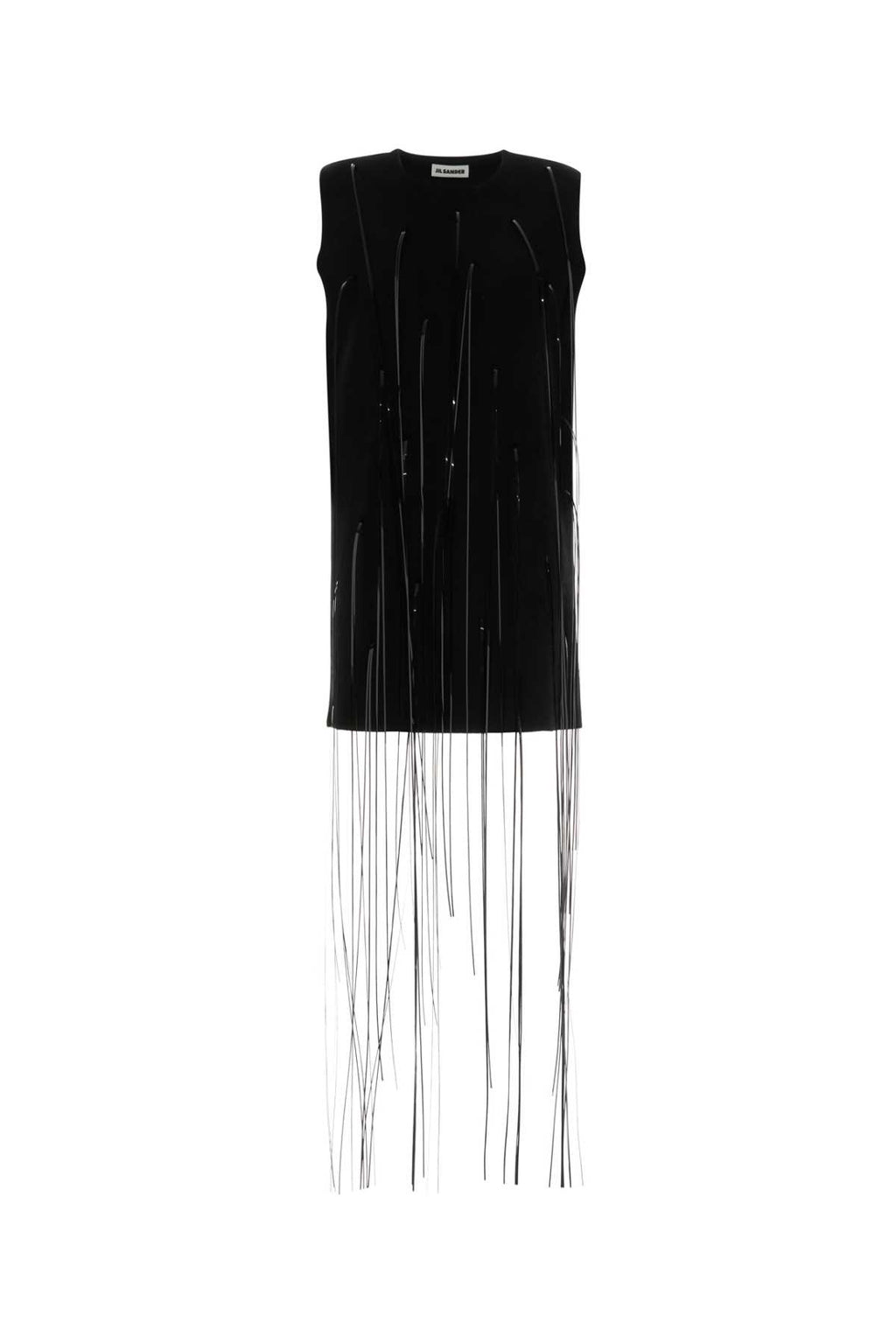 JIL SANDER SLVS CN MINI DRESS WITH LONG SEQUINS For Women Exterior: 70% Viscose 22% Nylon 7% Polyester 1% Elastane