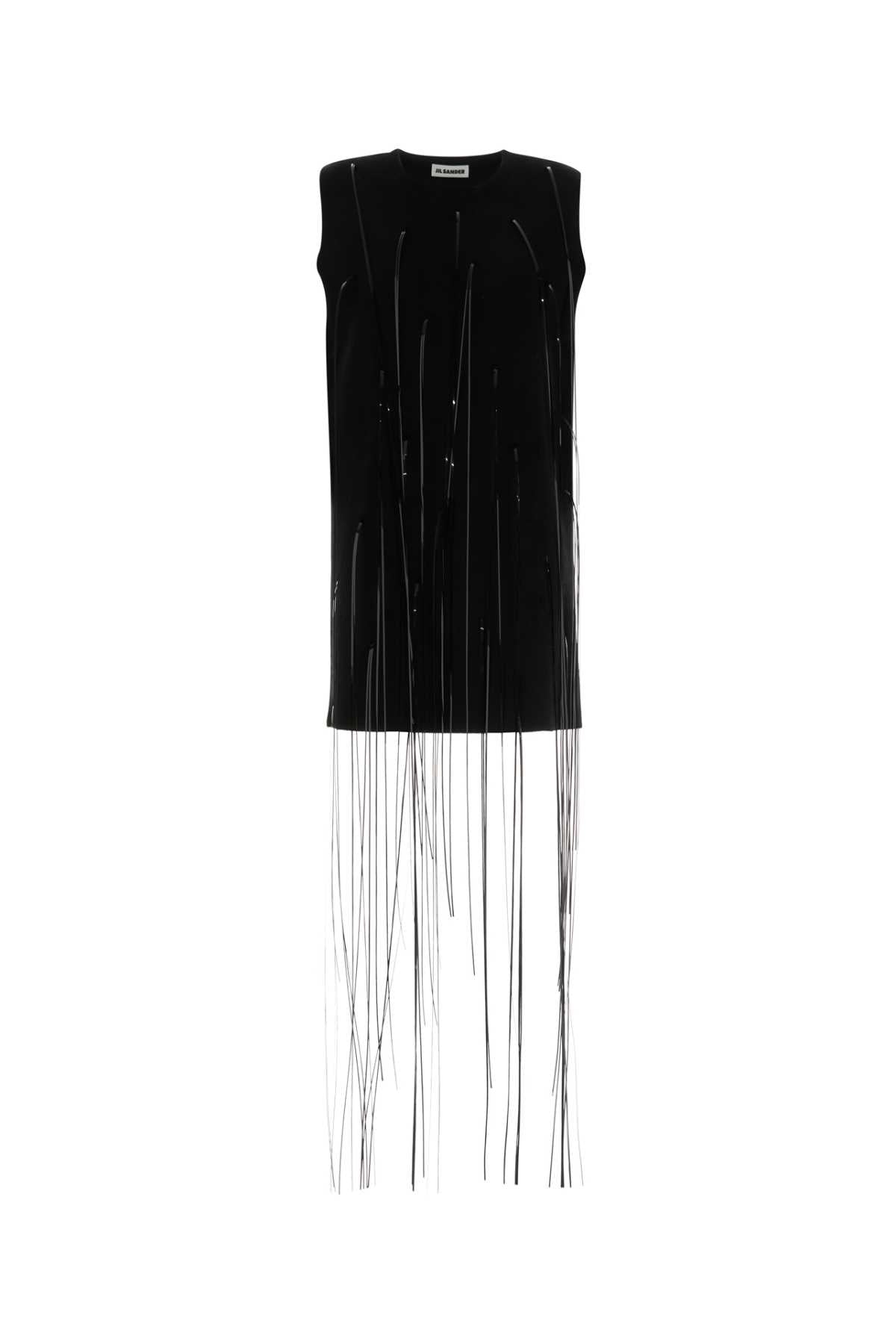 JIL SANDER SLVS CN MINI DRESS WITH LONG SEQUINS For Women Exterior: 70% Viscose 22% Nylon 7% Polyester 1% Elastane