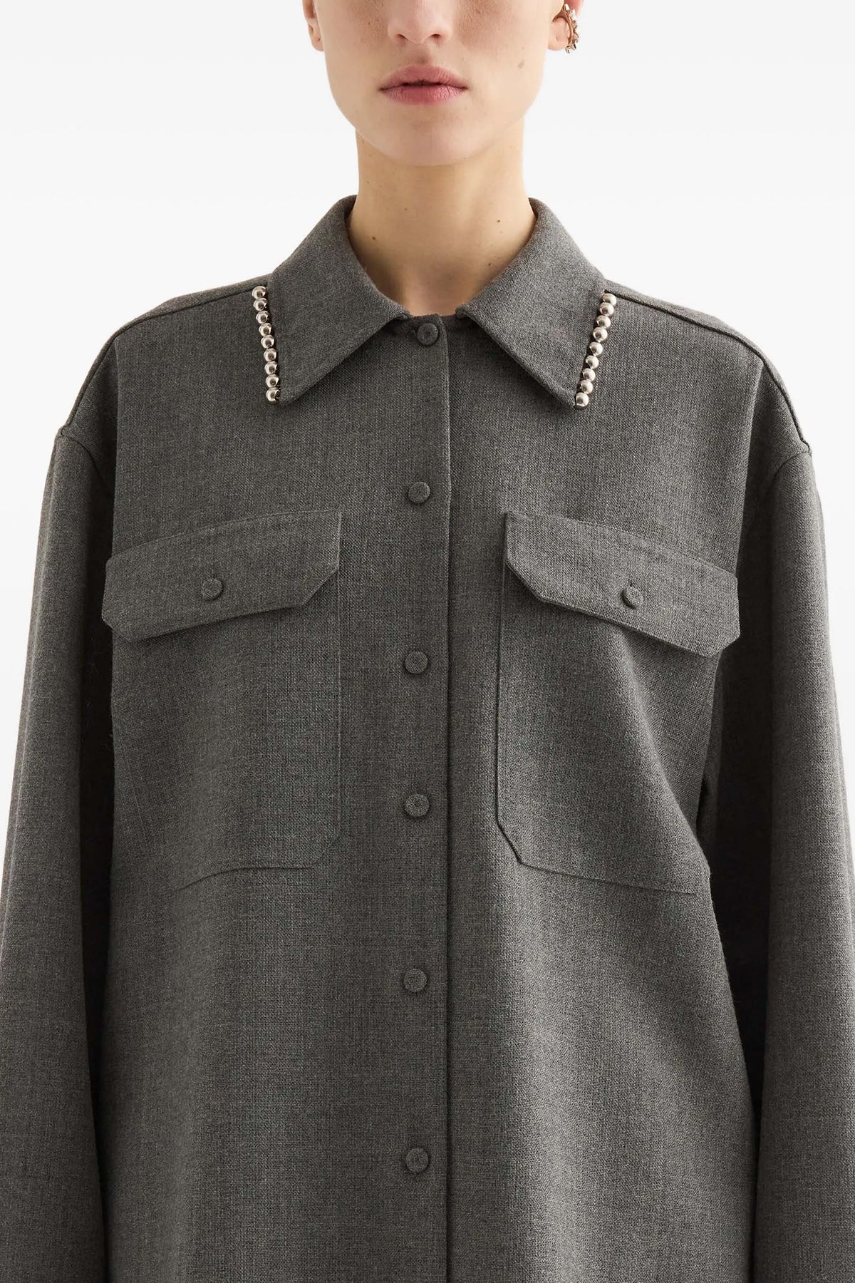 JIL SANDER Canvas shirt For Women 100% wool