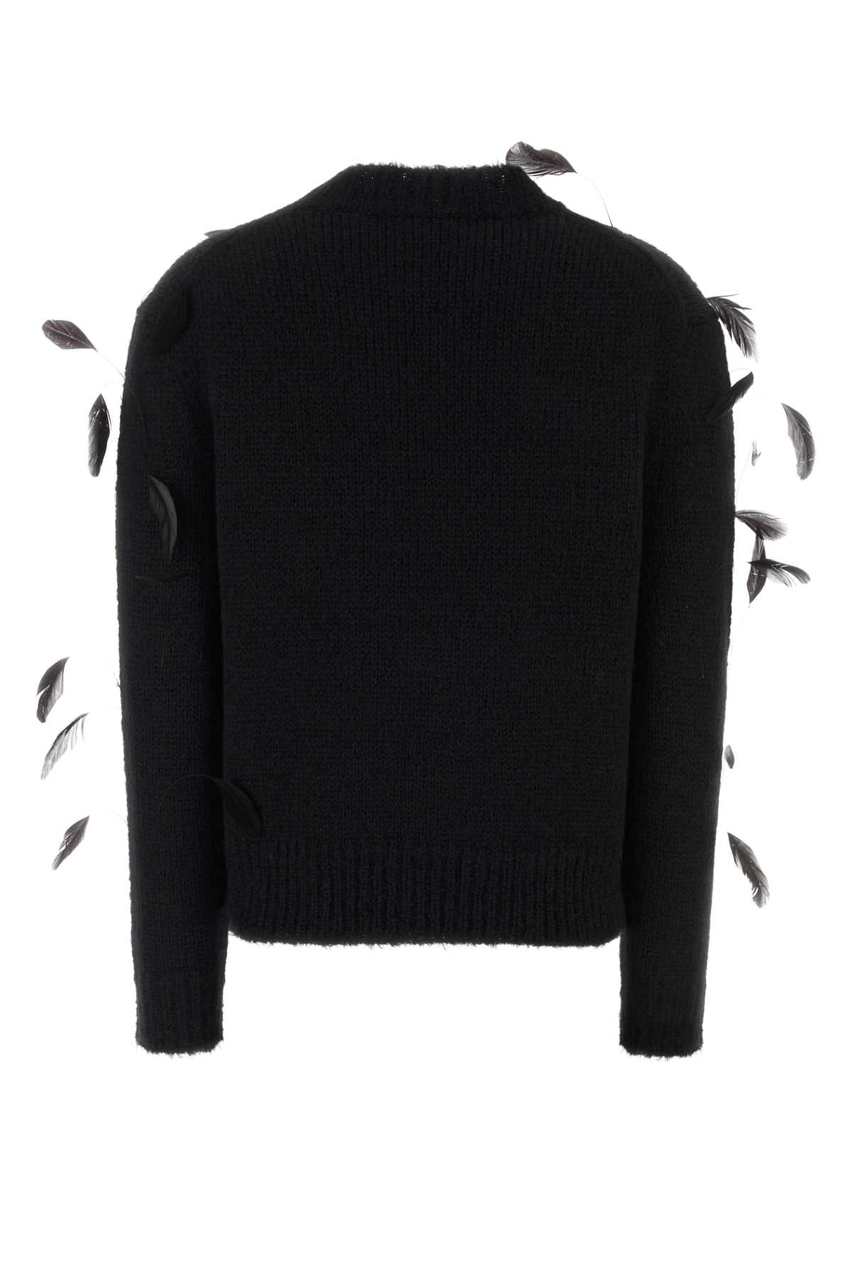 JIL SANDER 3/4 SLV SHRUNKEN FIT JUMPER W/FEATHERS For Women Exterior. 81% Alpaca 16% Wool 3% Polyester