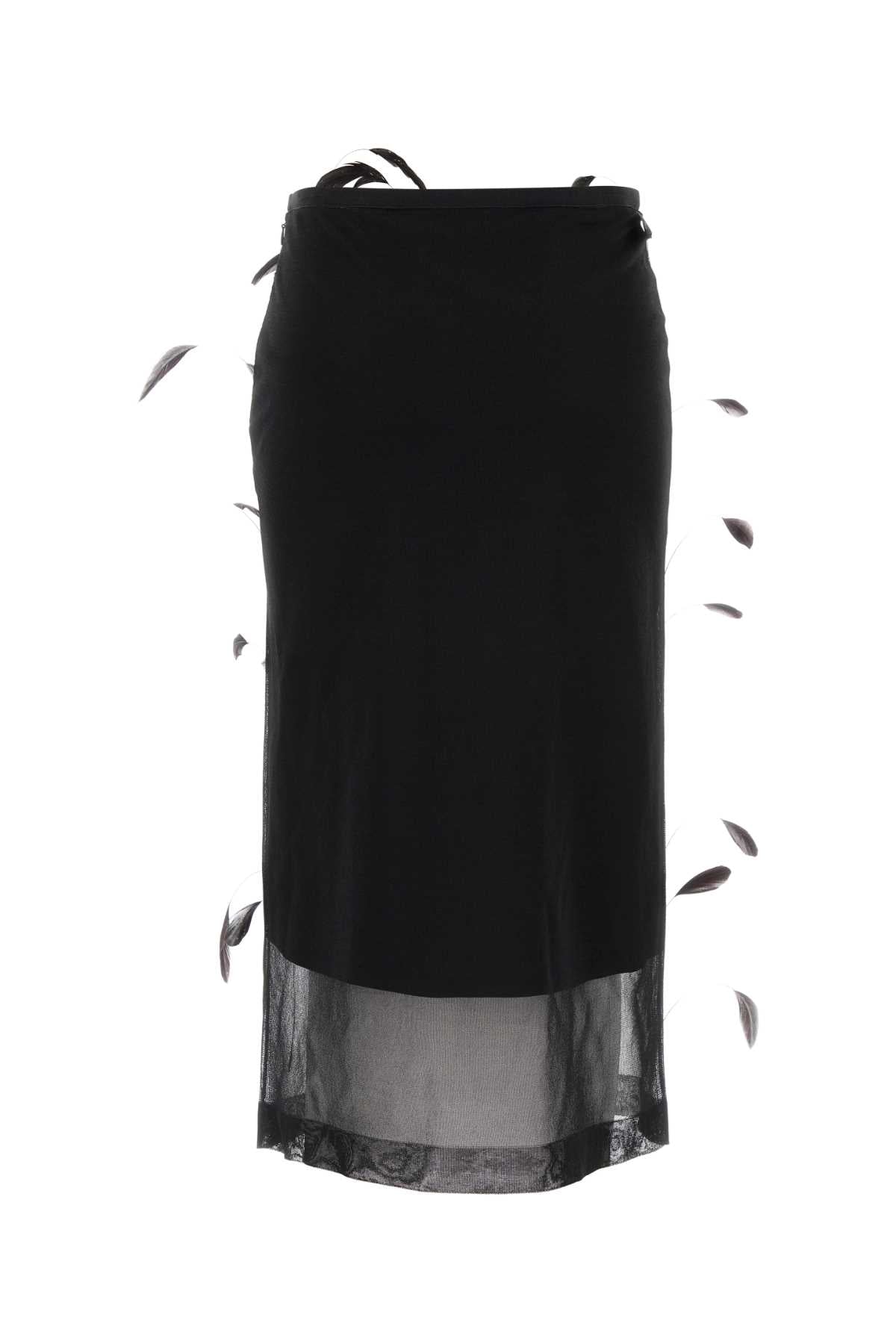 JIL SANDER SKIRT WITH FEATHER EMBROIDERY For Women Exterior: 100% Silk Lining: 100% Viscose